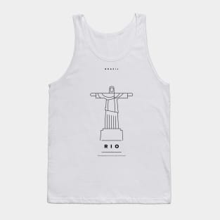 Rio de Janeiro Minimal Black Line Design Tank Top